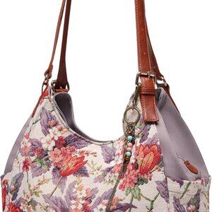 Worldlyda Women Canvas Hobo Purse Tote Shoulder Bag Handbag